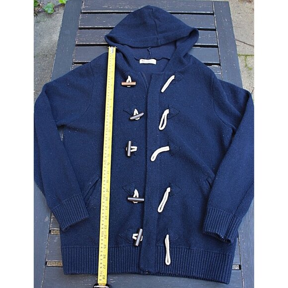 Zara Man - Men's Wool Blend, Full Zip Toggle Hoodie in Navy, size XL - Picture 6 of 11